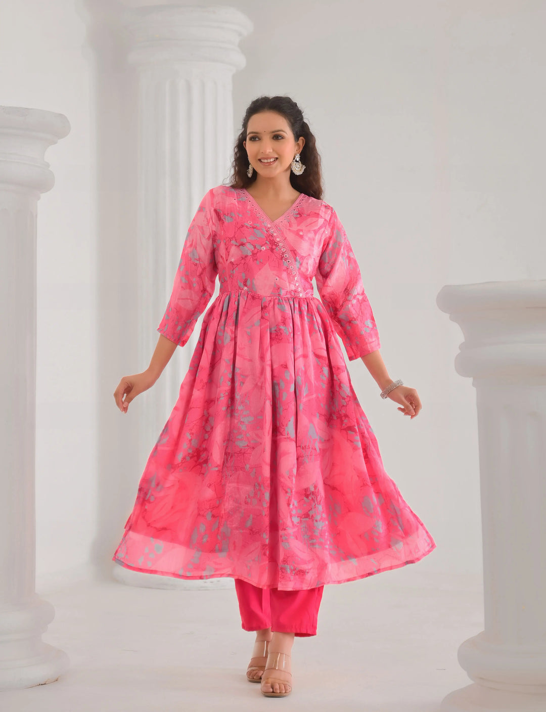 Elegant Pink Embroidered Salwar Kameez Set with Dupatta