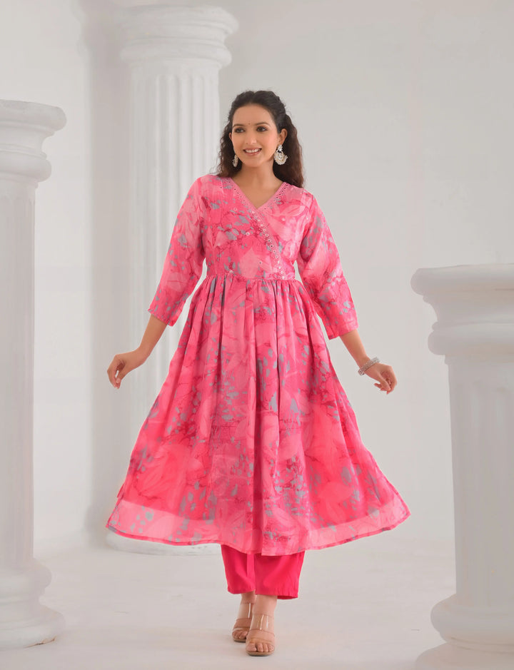 Elegant Pink Embroidered Salwar Kameez Set with Dupatta