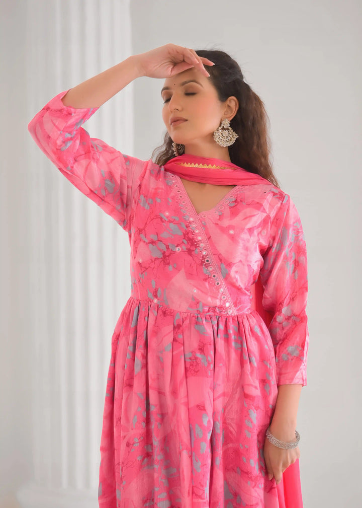 Elegant Pink Embroidered Salwar Kameez Set with Dupatta