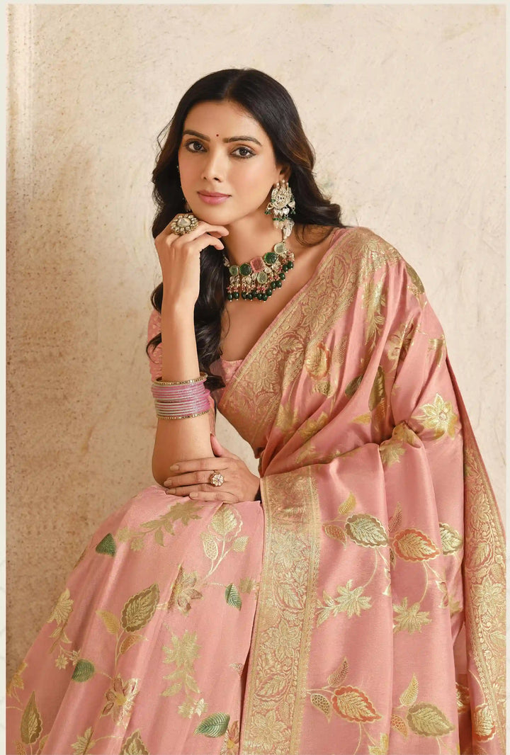 Traditional Silk Saree with Wevon Jari Work – Luxury Collection