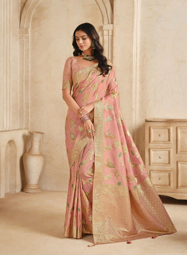 Traditional Silk Saree with Wevon Jari Work – Luxury Collection