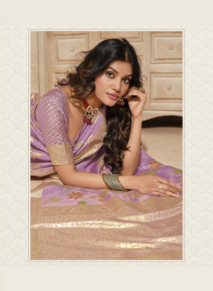 Traditional Silk Saree with Wevon Jari Work – Luxury Collection