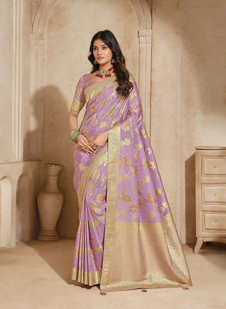 Traditional Silk Saree with Wevon Jari Work – Luxury Collection