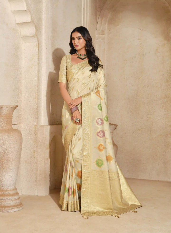 Pure Silk Saree for Festive Wear with Designer Jari Work