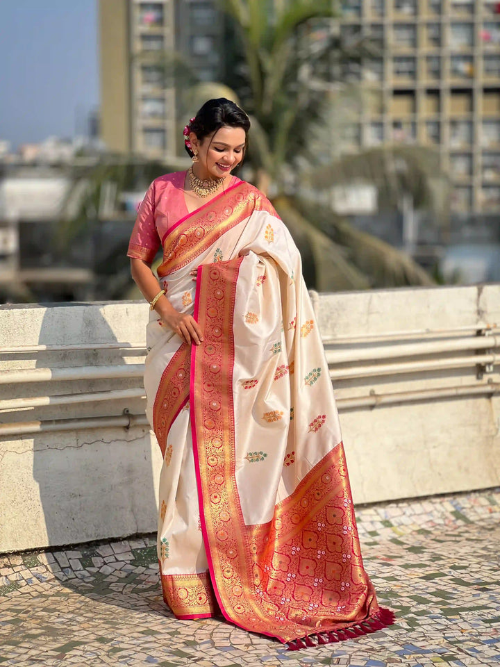 Regal Soft Silk Saree with Wevon Meenakari Work