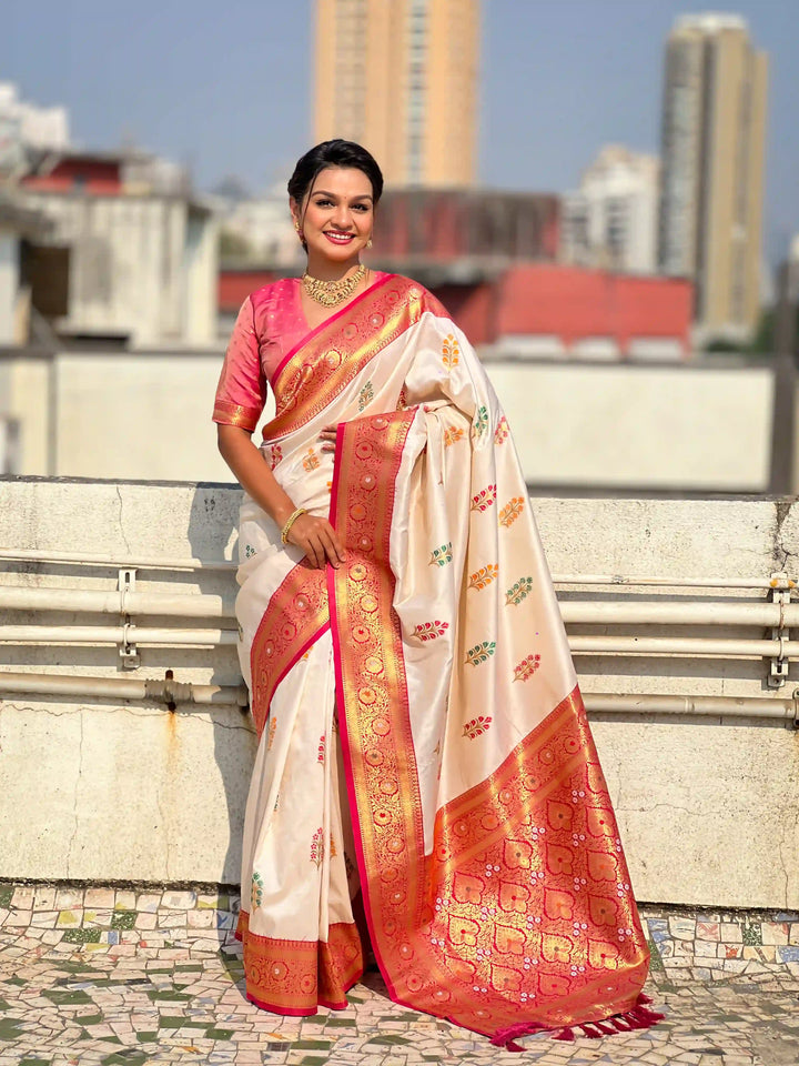 Regal Soft Silk Saree with Wevon Meenakari Work