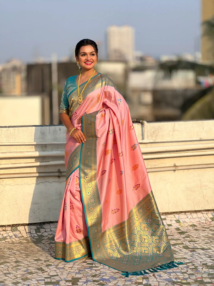 Regal Soft Silk Saree with Wevon Meenakari Work
