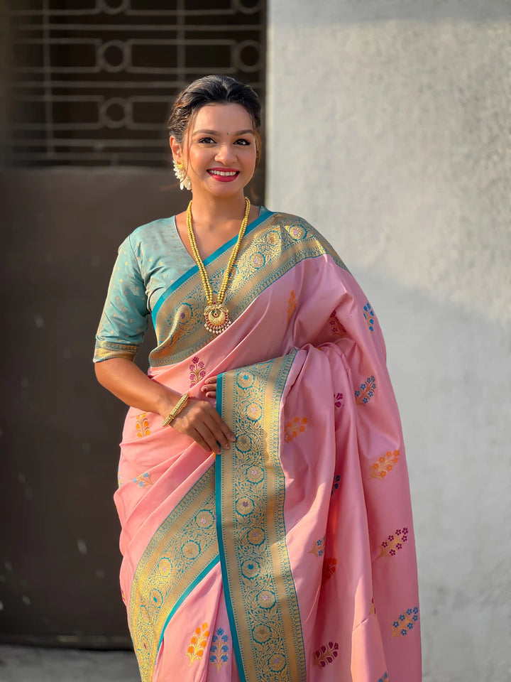 Regal Soft Silk Saree with Wevon Meenakari Work