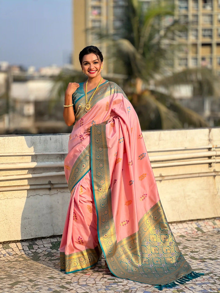 Regal Soft Silk Saree with Wevon Meenakari Work