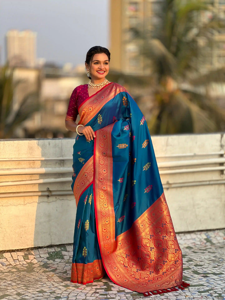 Regal Soft Silk Saree with Wevon Meenakari Work