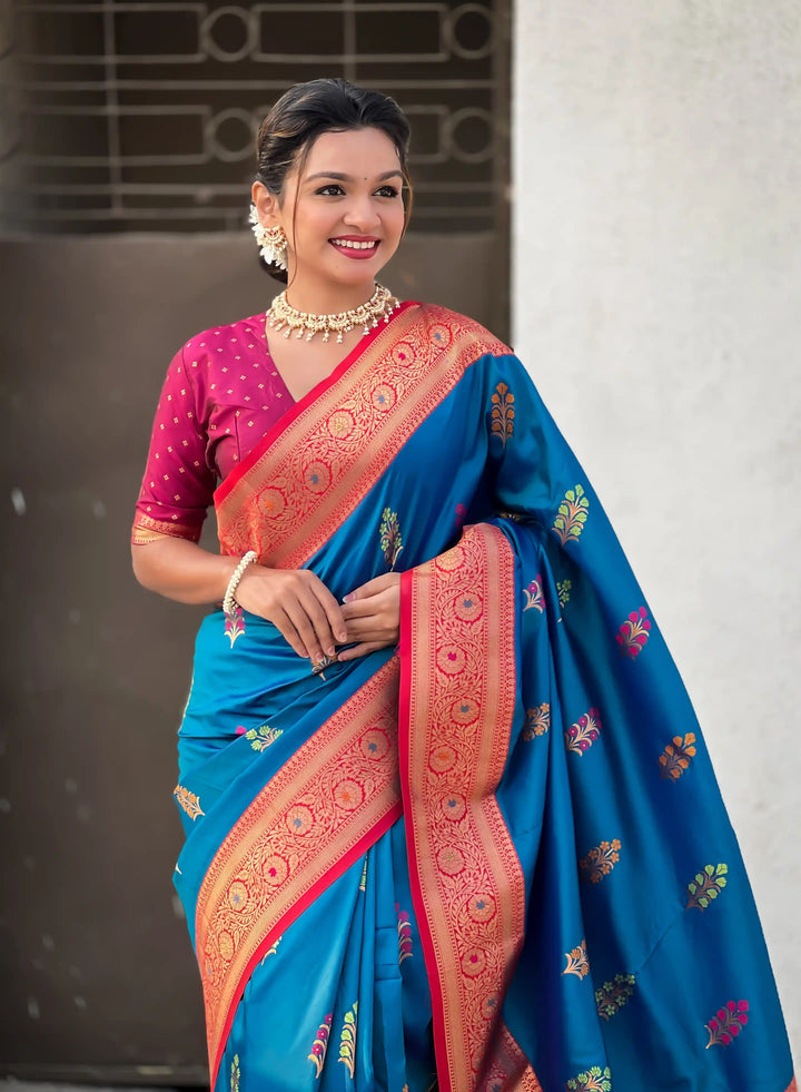 Regal Soft Silk Saree with Wevon Meenakari Work