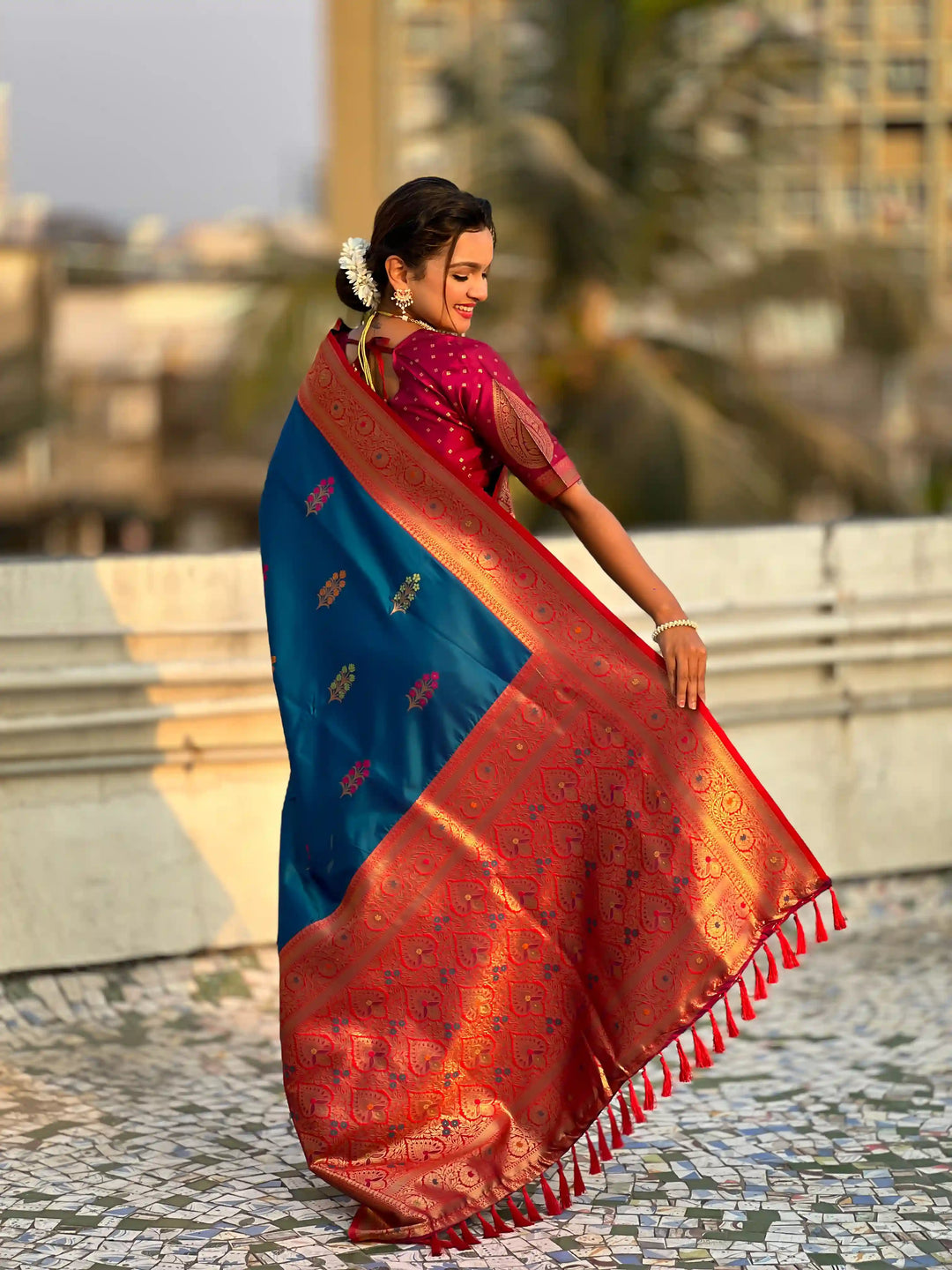 Regal Soft Silk Saree with Wevon Meenakari Work