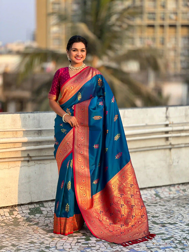 Regal Soft Silk Saree with Wevon Meenakari Work