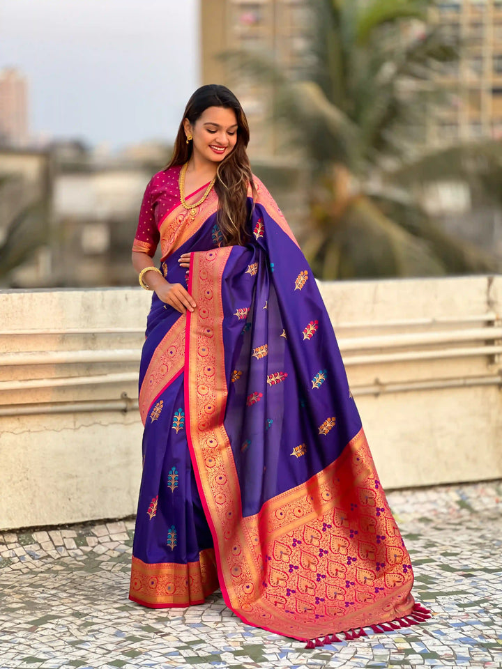 Regal Soft Silk Saree with Wevon Meenakari Work