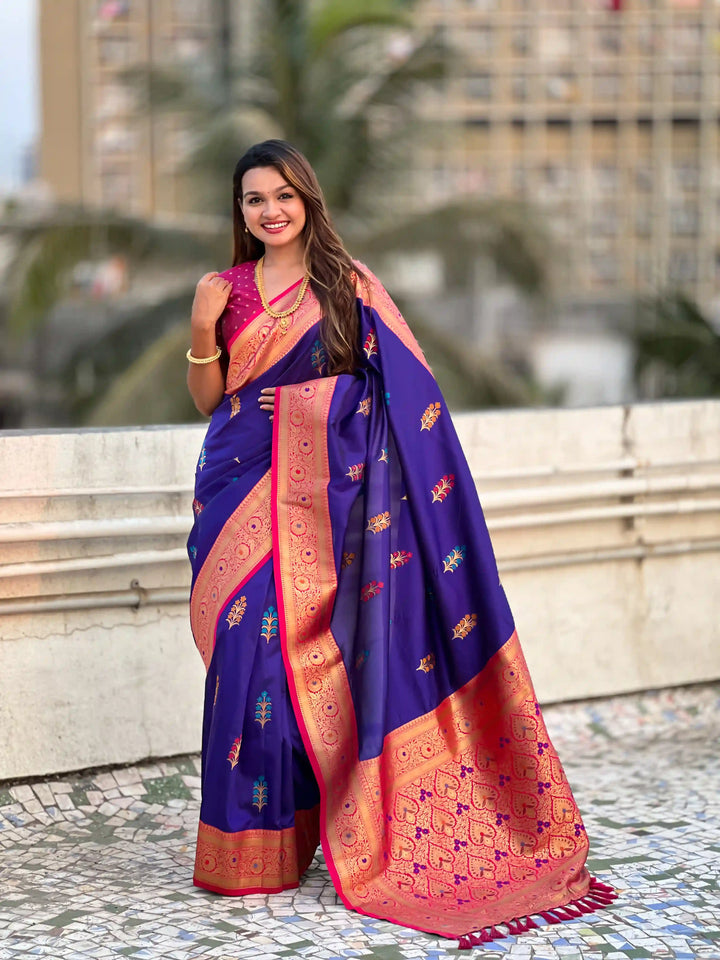 Regal Soft Silk Saree with Wevon Meenakari Work