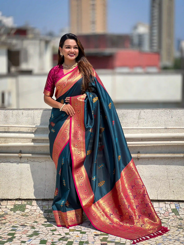 Regal Soft Silk Saree with Wevon Meenakari Work