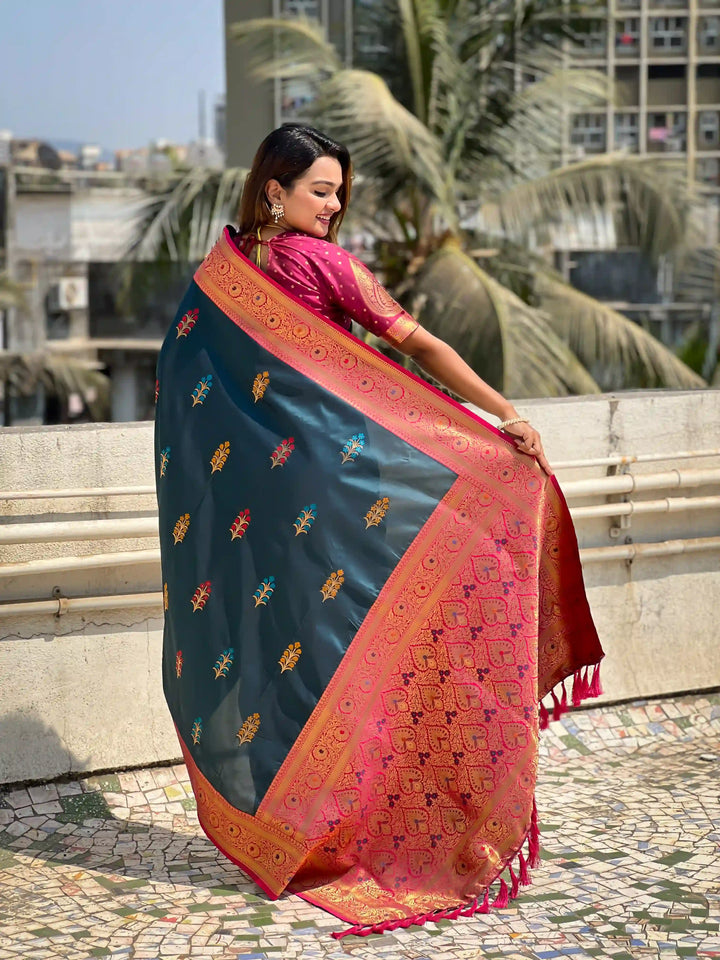 Regal Soft Silk Saree with Wevon Meenakari Work