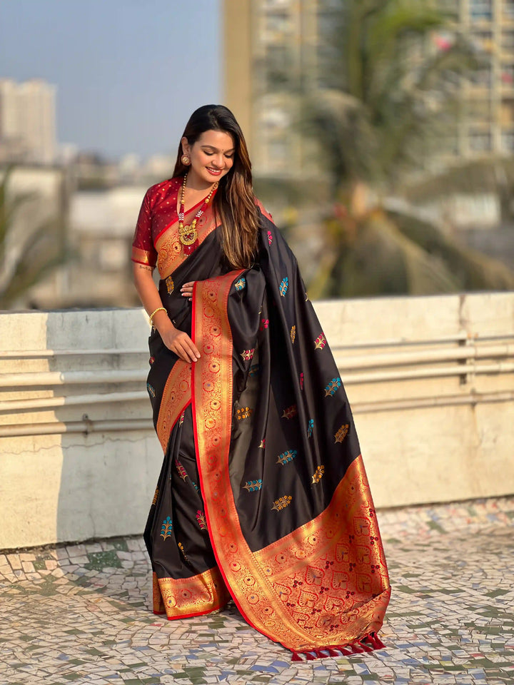 Regal Soft Silk Saree with Wevon Meenakari Work
