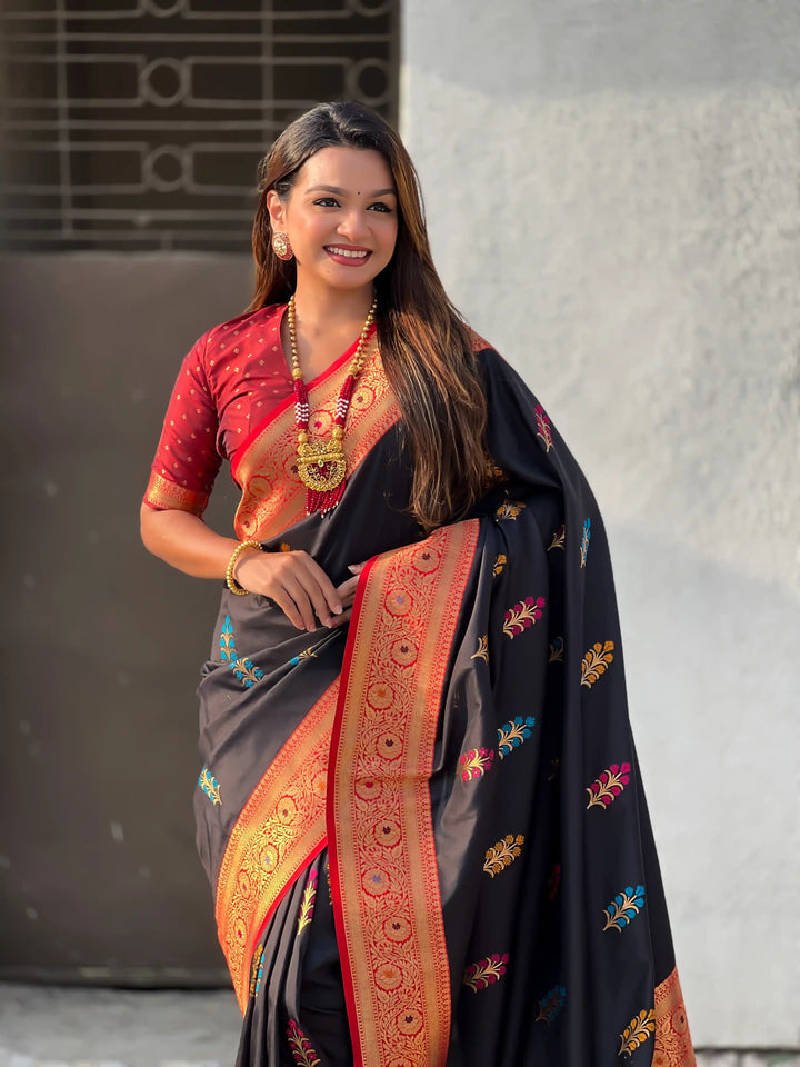 Regal Soft Silk Saree with Wevon Meenakari Work