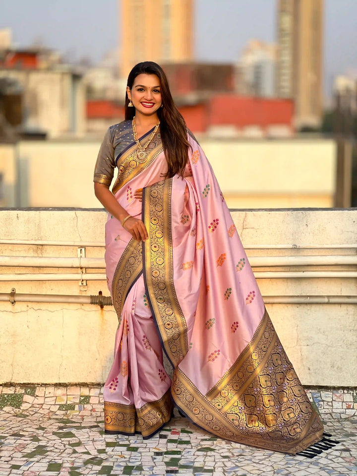 Regal Soft Silk Saree with Wevon Meenakari Work