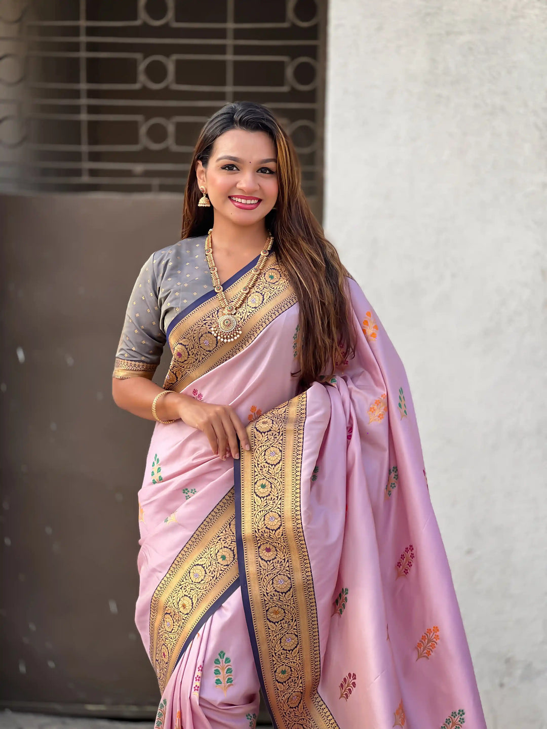 Regal Soft Silk Saree with Wevon Meenakari Work