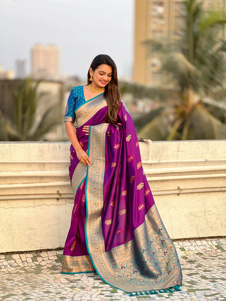 Regal Soft Silk Saree with Wevon Meenakari Work