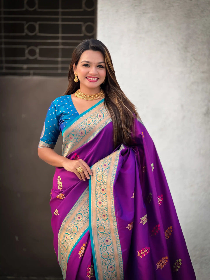 Regal Soft Silk Saree with Wevon Meenakari Work