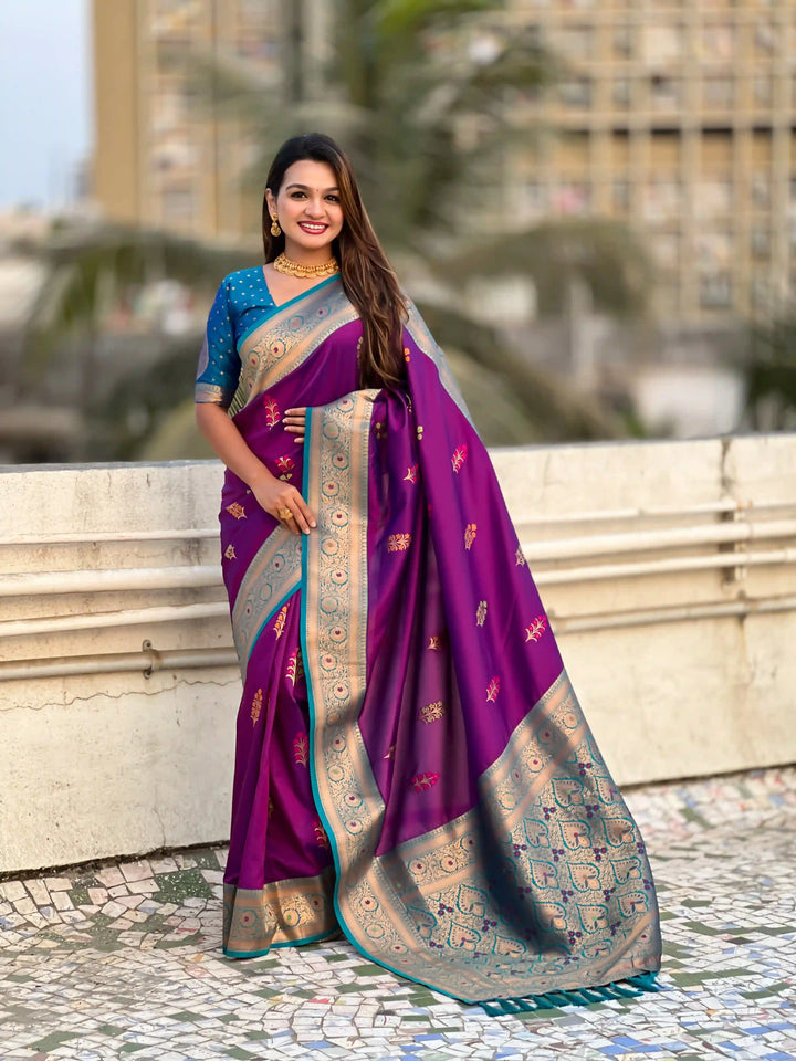 Regal Soft Silk Saree with Wevon Meenakari Work