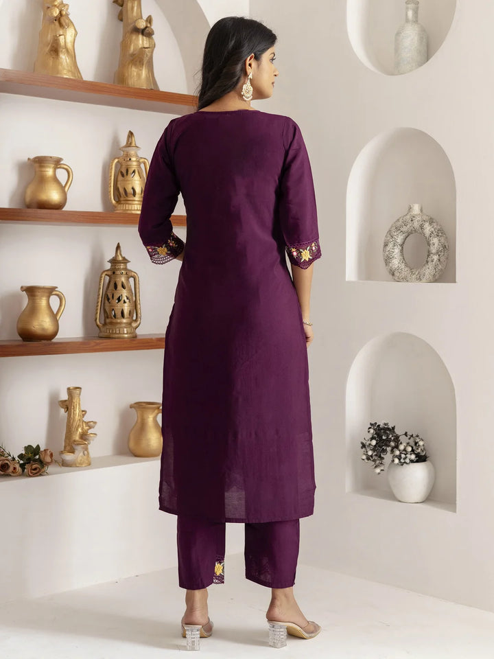 Luxurious Purple Embroidered Salwar Kameez for Women