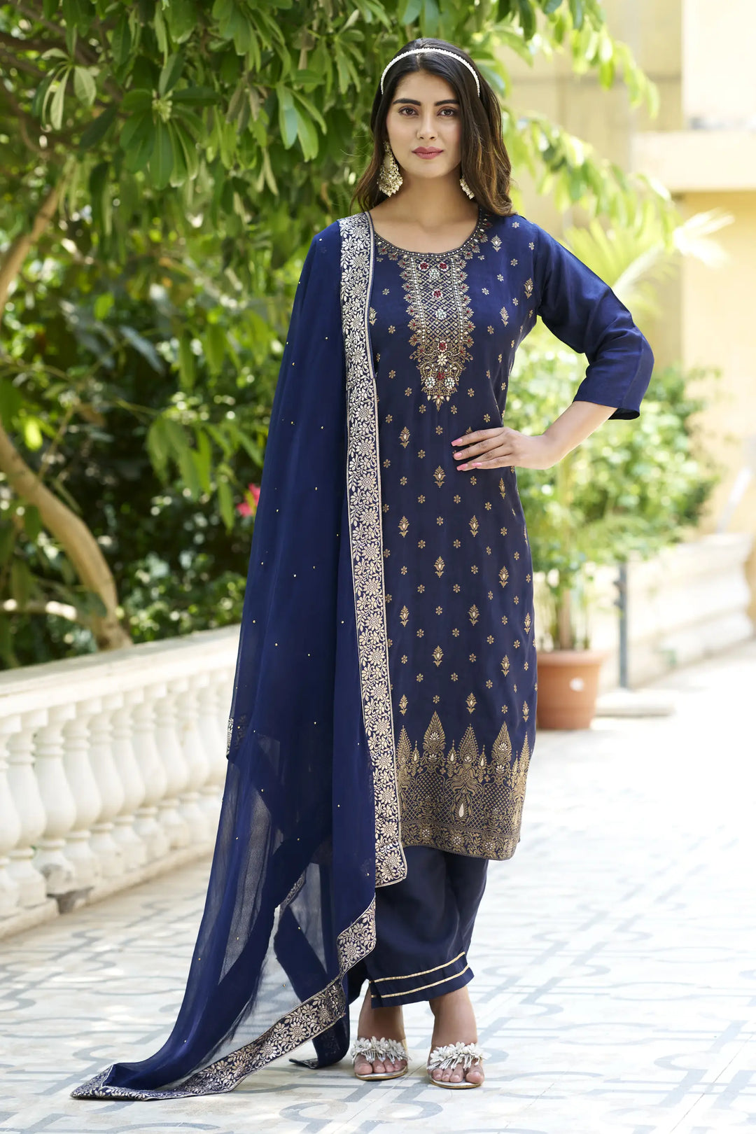 Premium Viscose Rayon Salwar Kameez with Designer Embellishments