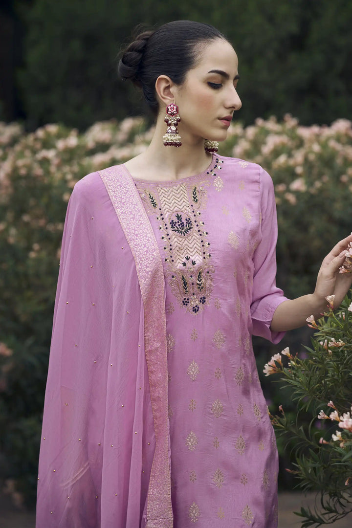 Stylish Wevon Hand Work Salwar Kameez for Special Occasions