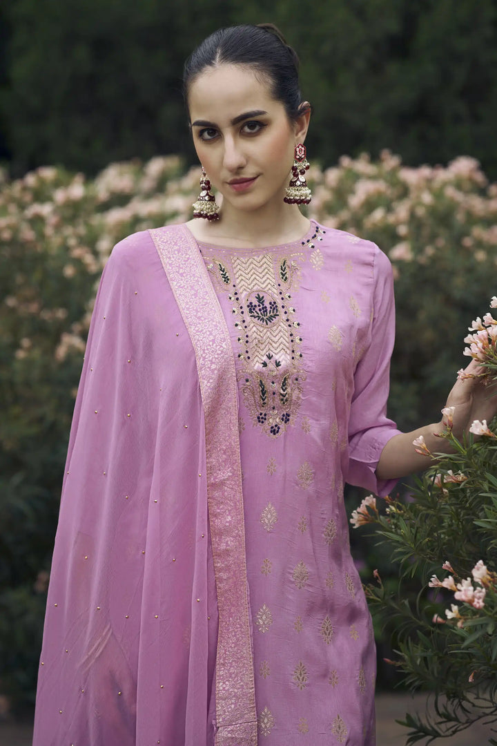 Stylish Wevon Hand Work Salwar Kameez for Special Occasions