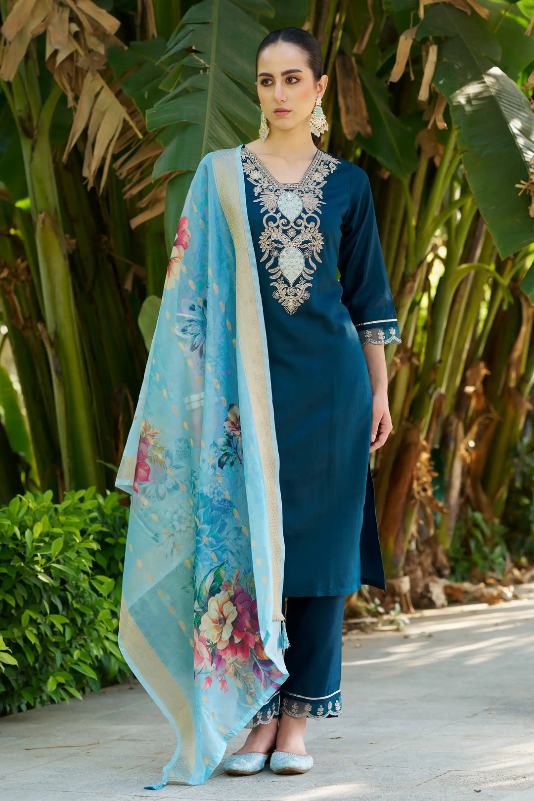 Party-Ready Rayon Suit Set with Designer Embroidery Touch