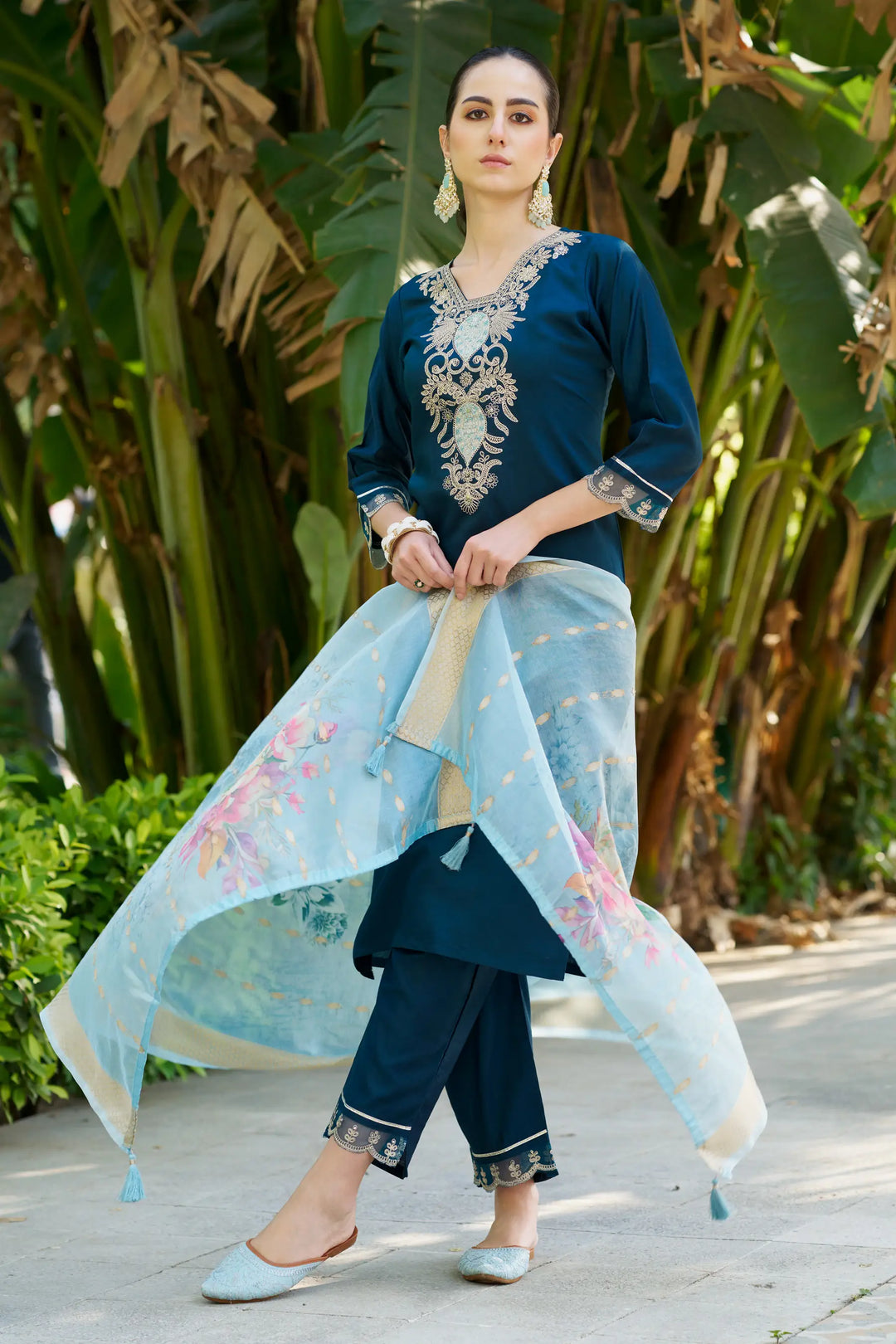 Party-Ready Rayon Suit Set with Designer Embroidery Touch
