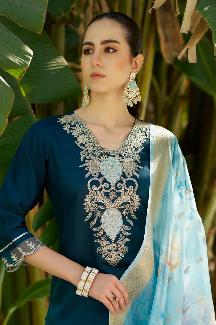 Party-Ready Rayon Suit Set with Designer Embroidery Touch