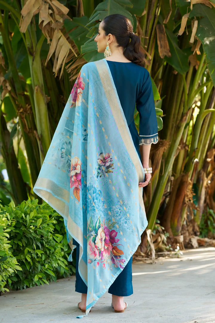 Party-Ready Rayon Suit Set with Designer Embroidery Touch