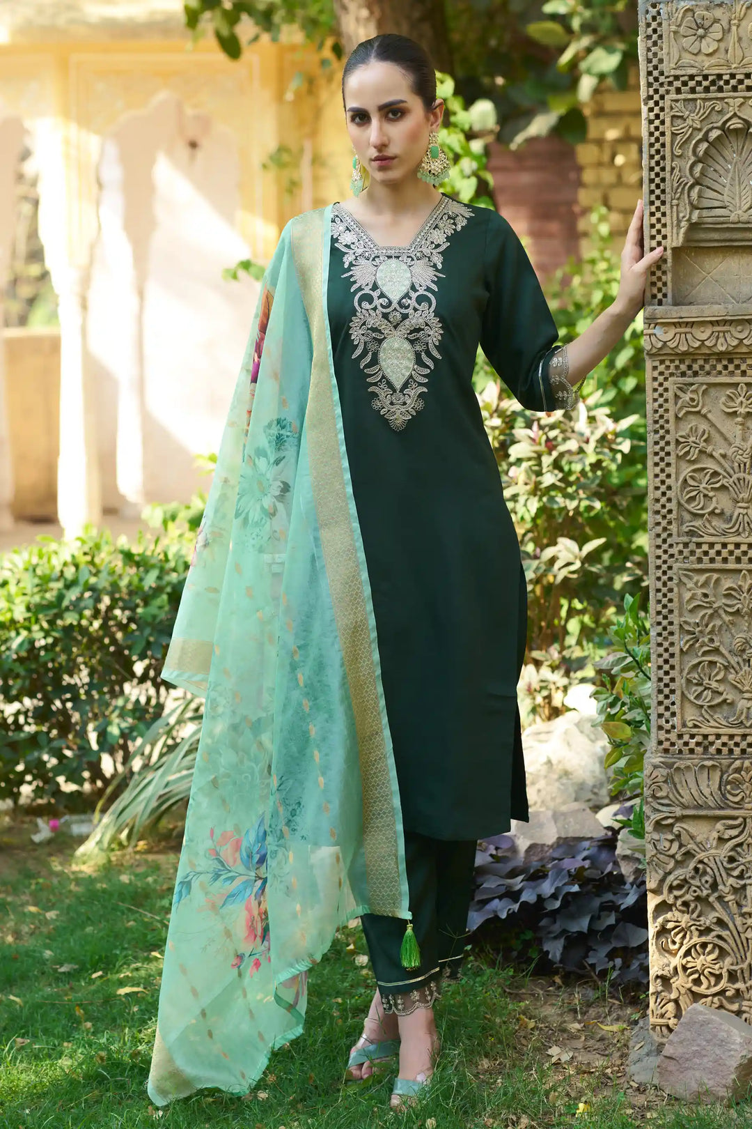 Party-Ready Rayon Suit Set with Designer Embroidery Touch