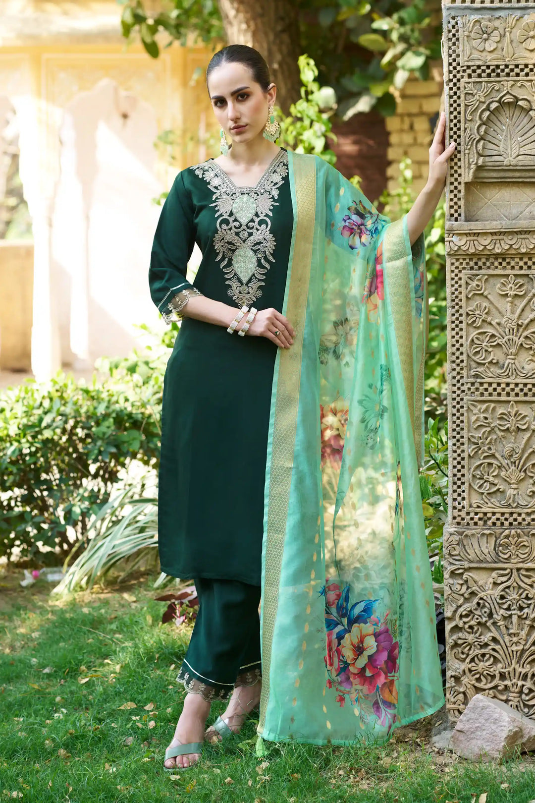 Party-Ready Rayon Suit Set with Designer Embroidery Touch