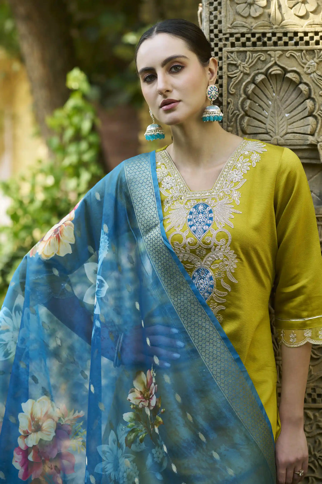 Party-Ready Rayon Suit Set with Designer Embroidery Touch