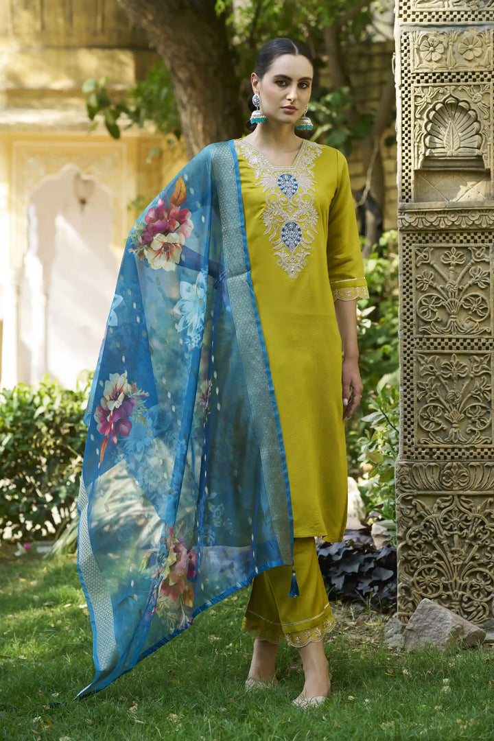 Party-Ready Rayon Suit Set with Designer Embroidery Touch