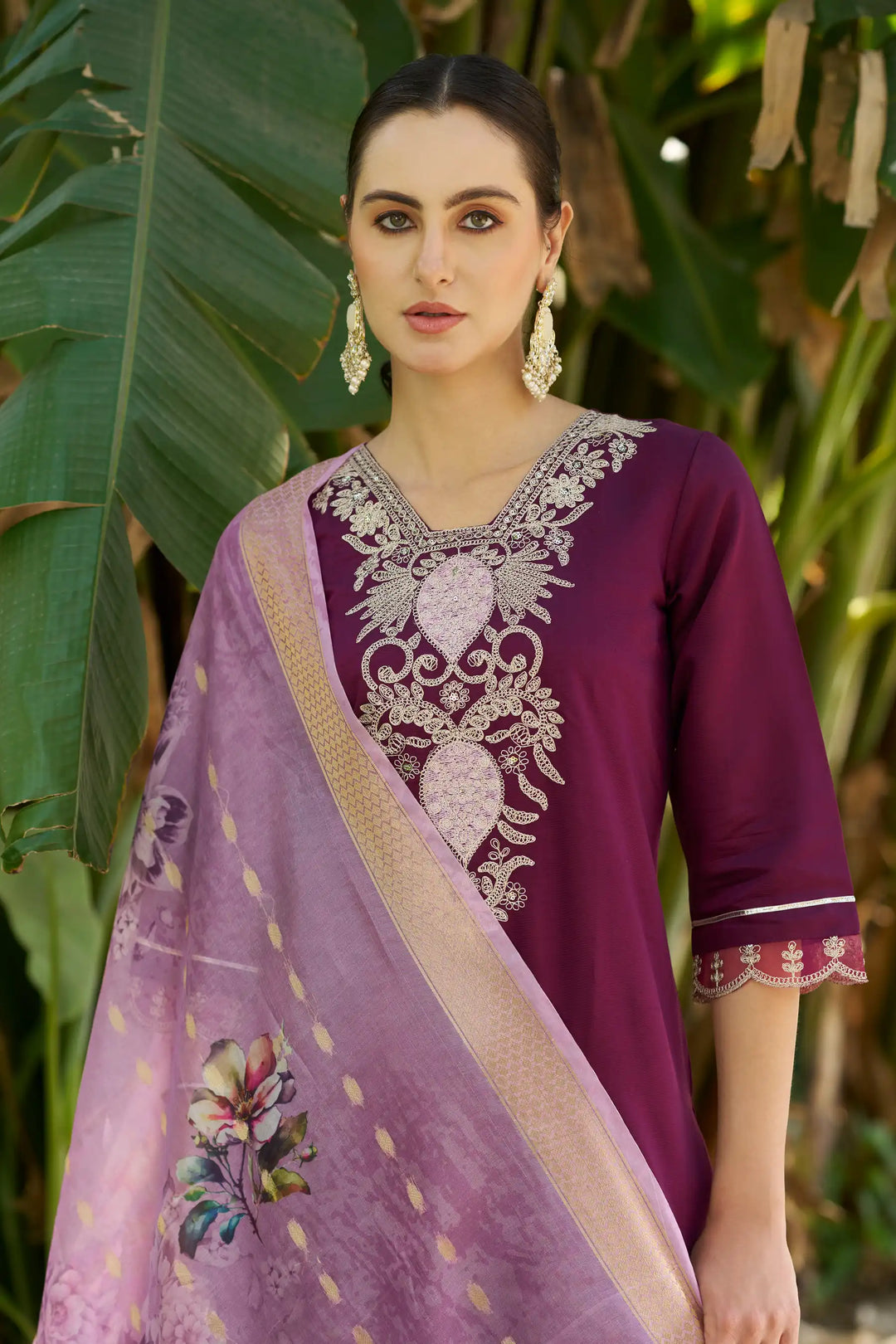 Party-Ready Rayon Suit Set with Designer Embroidery Touch