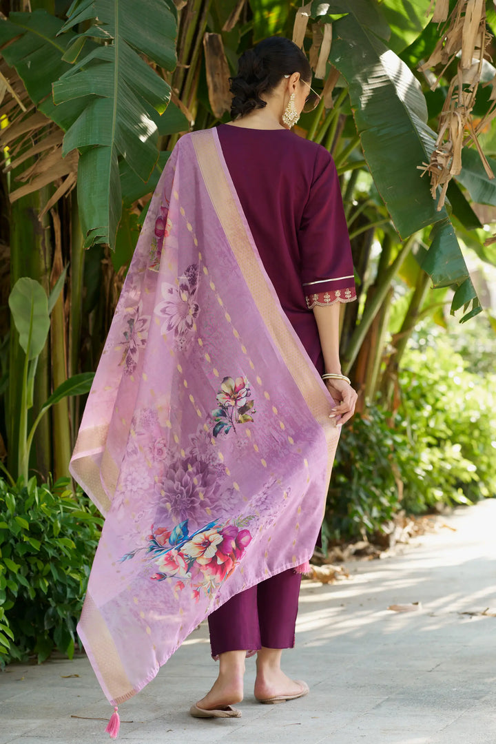 Party-Ready Rayon Suit Set with Designer Embroidery Touch
