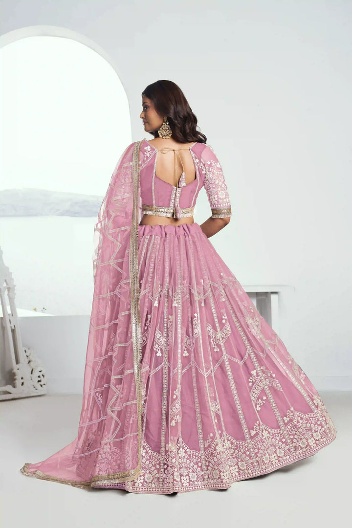 Ethereal Butterfly Net Lehenga with Thread Embroidery Work