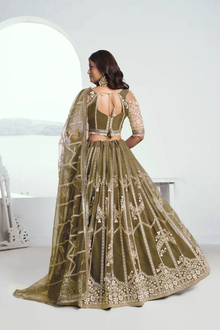 Ethereal Butterfly Net Lehenga with Thread Embroidery Work