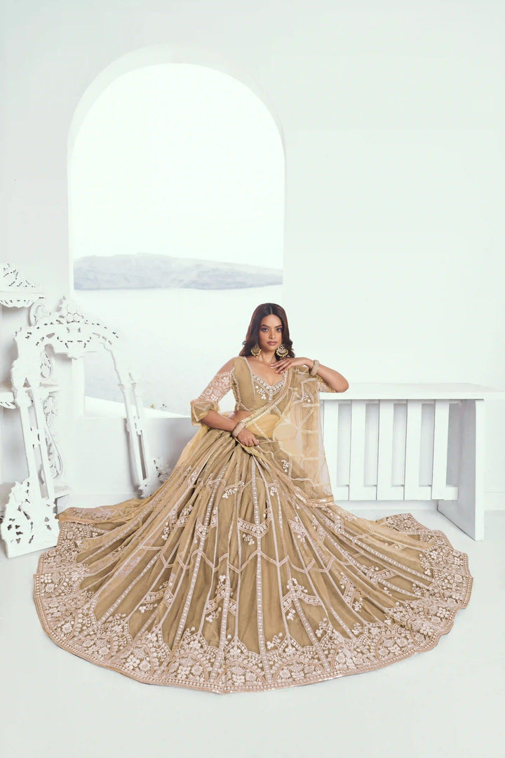 Ethereal Butterfly Net Lehenga with Thread Embroidery Work