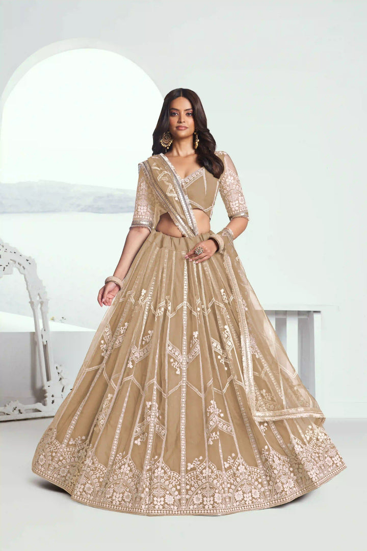 Ethereal Butterfly Net Lehenga with Thread Embroidery Work