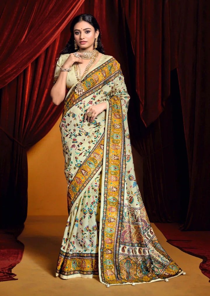 Timeless Tussar Silk Saree with Stylish Print Work