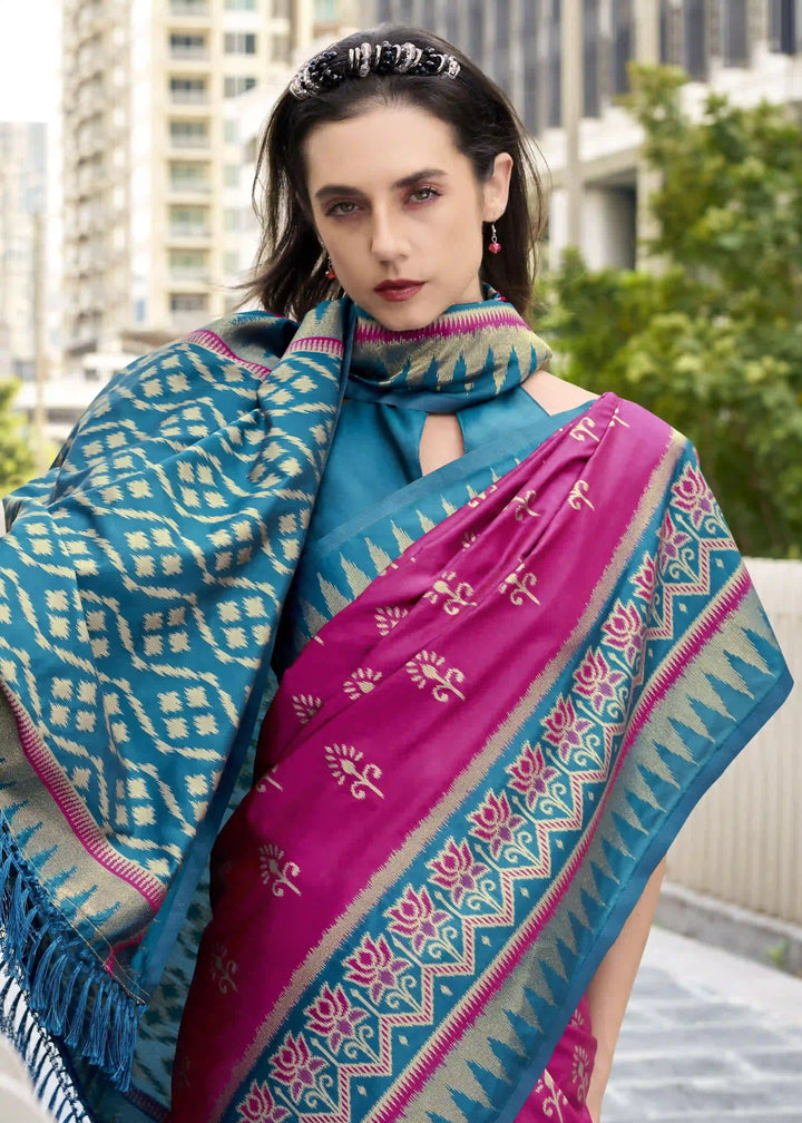 Classic Soft Silk Saree with Ethnic Printed & Jari Detailing
