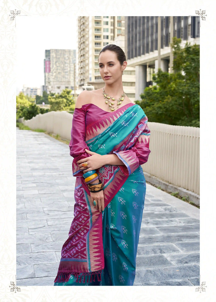 Classic Soft Silk Saree with Ethnic Printed & Jari Detailing