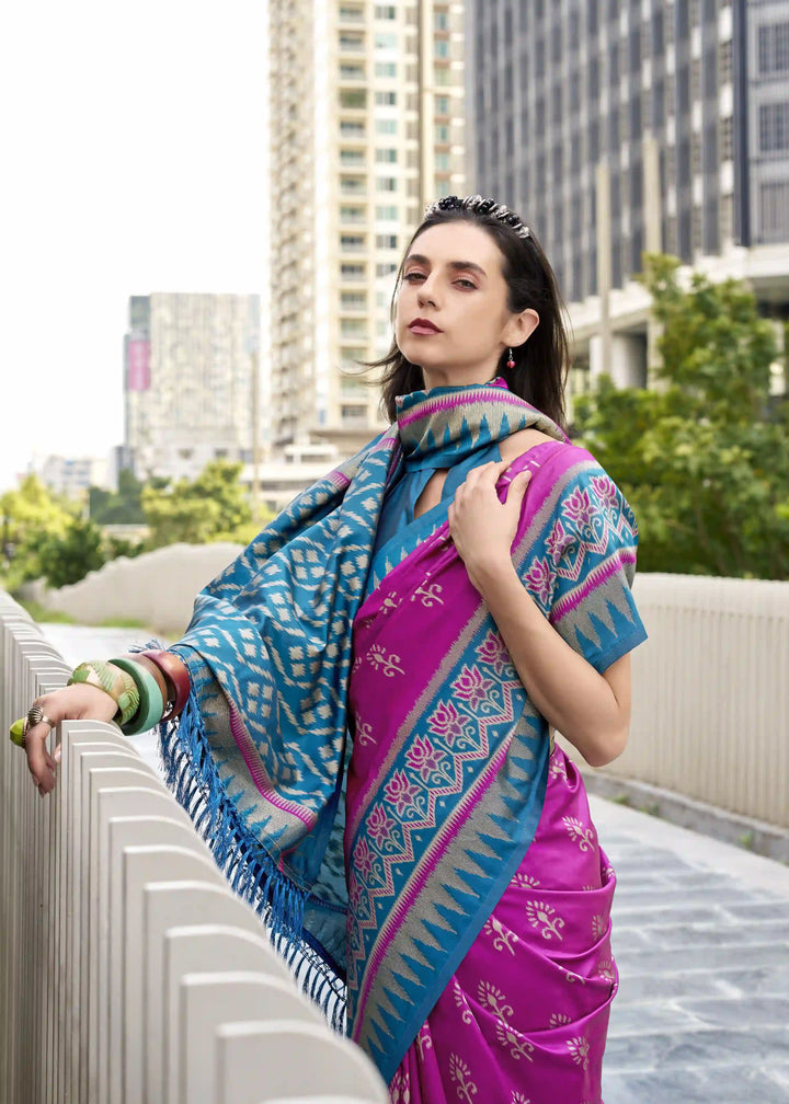 Classic Soft Silk Saree with Ethnic Printed & Jari Detailing